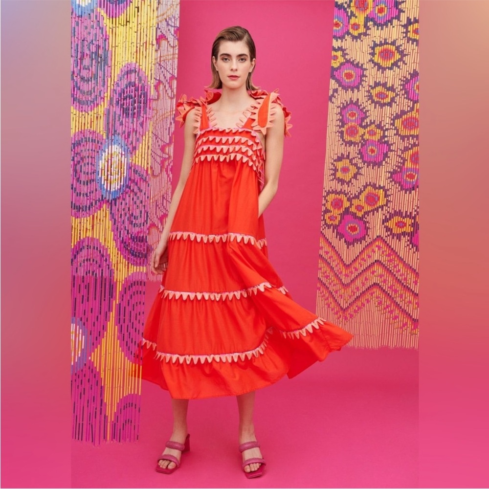 CeliaB Vibrant Orange Maxi Dress